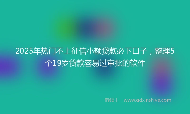 2025年热门不上征信小额贷款必下口子，整理5个19岁贷款容易过审批的软件