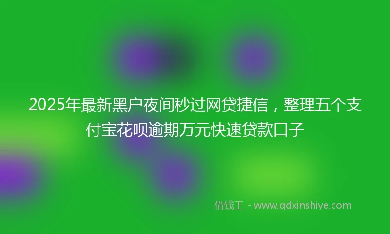 2025年最新黑户夜间秒过网贷捷信,整理五个支付宝花呗逾期万元快速贷款口子