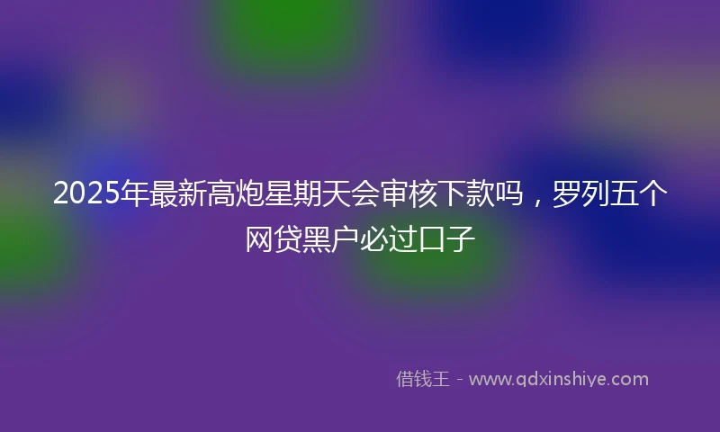2025年最新高炮星期天会审核下款吗，罗列五个网贷黑户必过口子