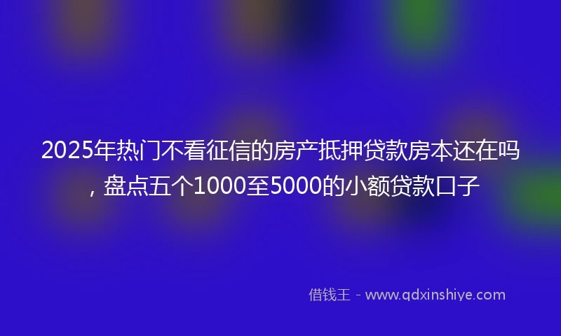 2025年热门不看征信的房产抵押贷款房本还在吗,盘点五个1000至5000的小额贷款口子