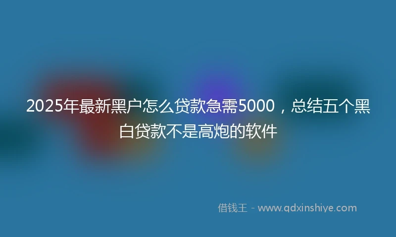 2025年最新黑户怎么贷款急需5000，总结五个黑白贷款不是高炮的软件