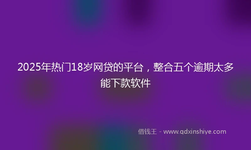 2025年热门18岁网贷的平台,整合五个逾期太多能下款软件