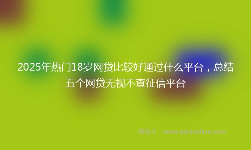 2025年热门18岁网贷比较好通过什么平台，总结五个网贷无视不查征信平台