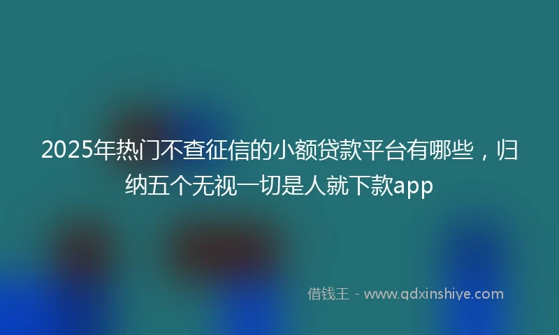 2025年热门不查征信的小额贷款平台有哪些，归纳五个无视一切是人就下款app