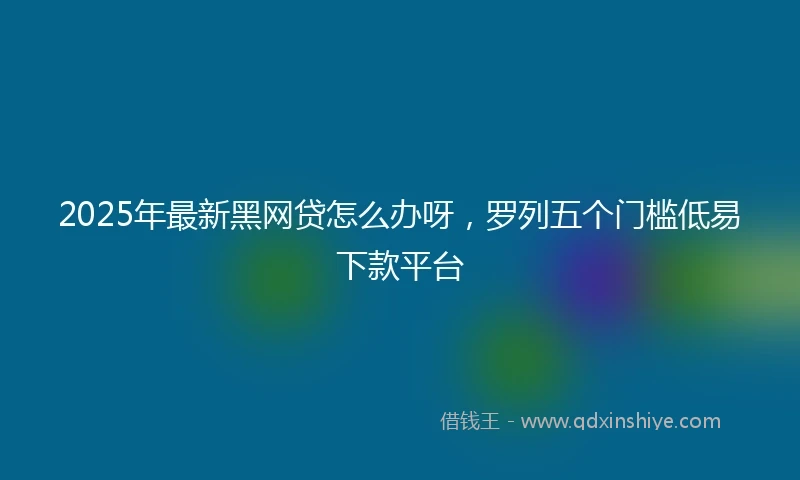 2025年最新黑网贷怎么办呀，罗列五个门槛低易下款平台