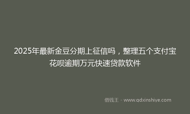 2025年最新金豆分期上征信吗，整理五个支付宝花呗逾期万元快速贷款软件