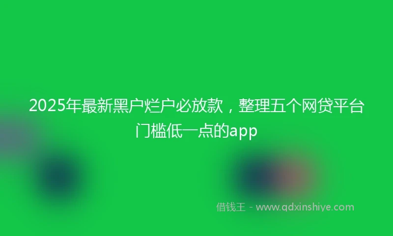 2025年最新黑户烂户必放款，整理五个网贷平台门槛低一点的app