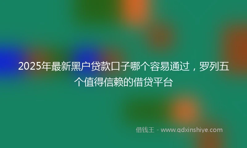 2025年最新黑户贷款口子哪个容易通过，罗列五个值得信赖的借贷平台
