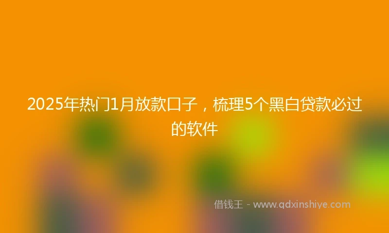 2025年热门1月放款口子,梳理5个黑白贷款必过的软件