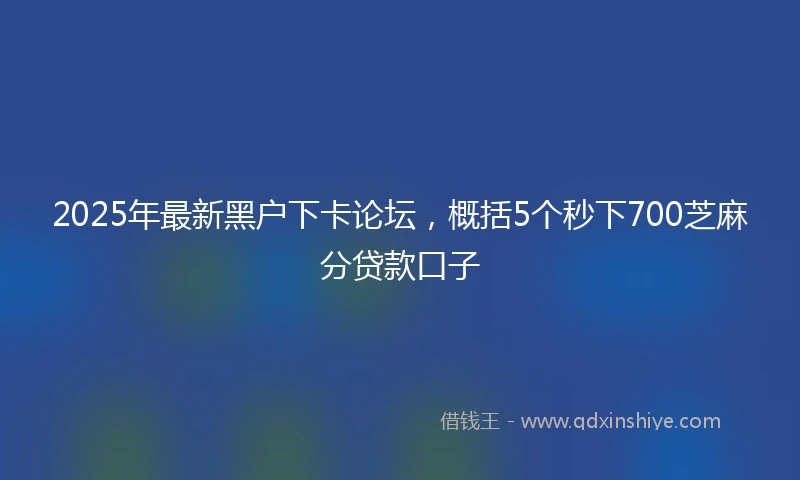 2025年最新黑户下卡论坛，概括5个秒下700芝麻分贷款口子