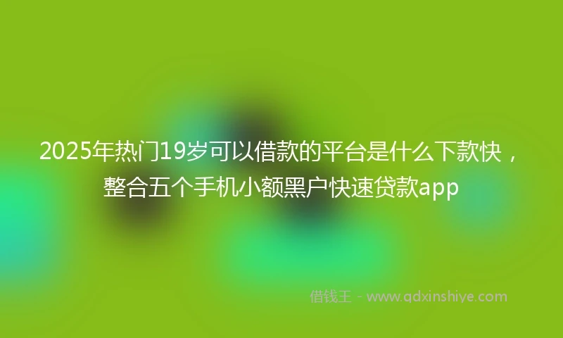 2025年热门19岁可以借款的平台是什么下款快，整合五个手机小额黑户快速贷款app