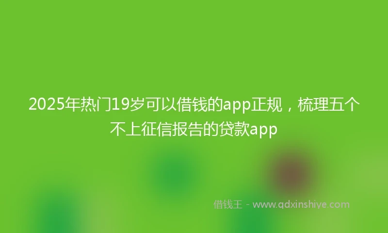 2025年热门19岁可以借钱的app正规，梳理五个不上征信报告的贷款app