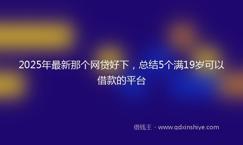 2025年最新那个网贷好下，总结5个满19岁可以借款的平台