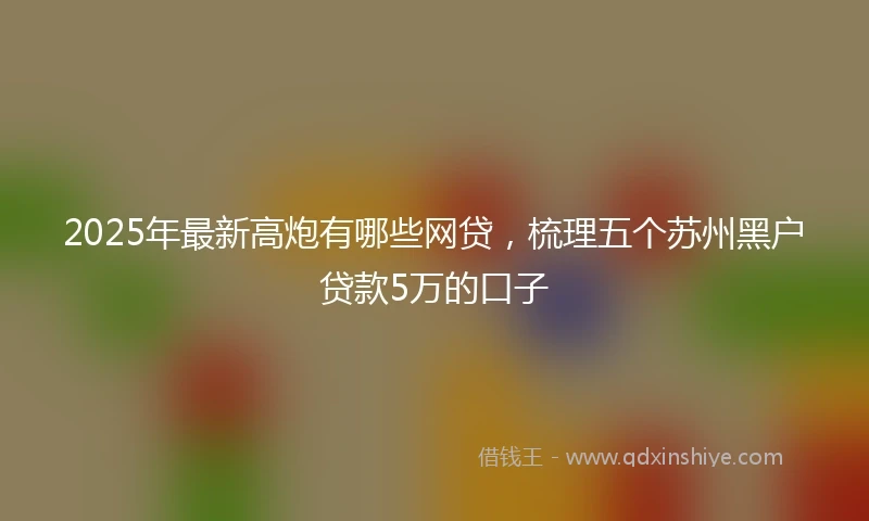 2025年最新高炮有哪些网贷，梳理五个苏州黑户贷款5万的口子