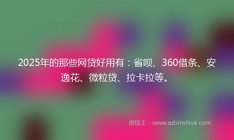 2025年的那些网贷好用有：省呗、360借条、安逸花、微粒贷、拉卡拉等。