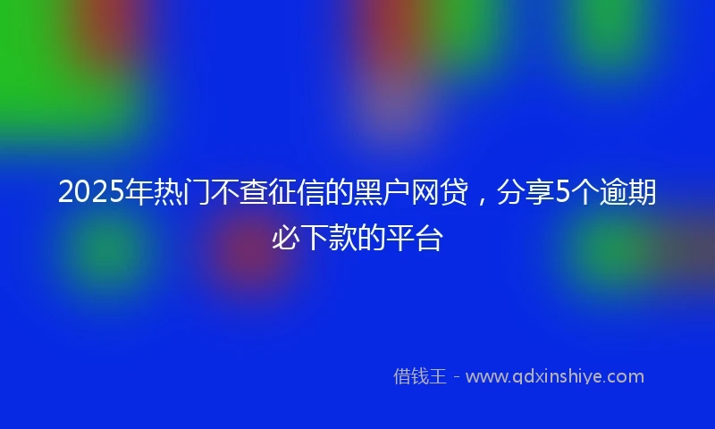 2025年热门不查征信的黑户网贷，分享5个逾期必下款的平台