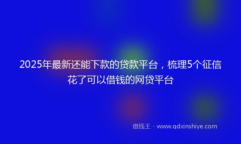 2025年最新还能下款的贷款平台，梳理5个征信花了可以借钱的网贷平台