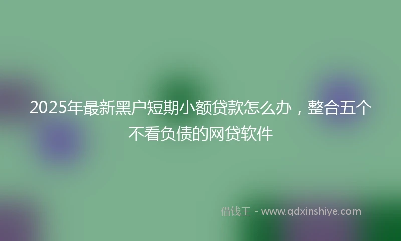 2025年最新黑户短期小额贷款怎么办，整合五个不看负债的网贷软件