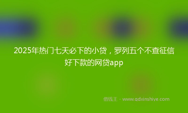 2025年热门七天必下的小贷,罗列五个不查征信好下款的网贷app