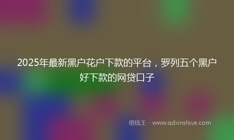 2025年最新黑户花户下款的平台，罗列五个黑户好下款的网贷口子