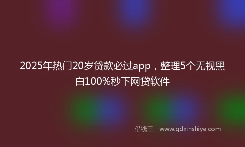 2025年热门20岁贷款必过app，整理5个无视黑白100%秒下网贷软件