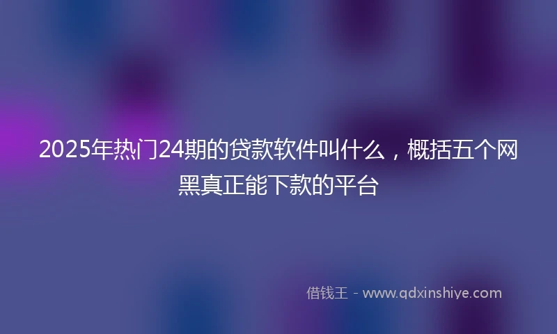 2025年热门24期的贷款软件叫什么，概括五个网黑真正能下款的平台