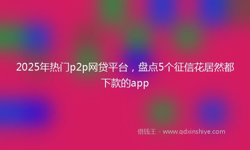2025年热门p2p网贷平台，盘点5个征信花居然都下款的app