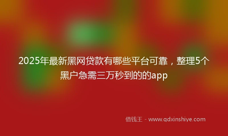 2025年最新黑网贷款有哪些平台可靠，整理5个黑户急需三万秒到的的app