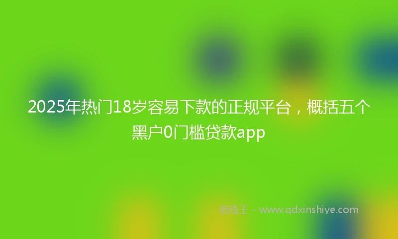 2025年热门18岁容易下款的正规平台,概括五个黑户0门槛贷款app