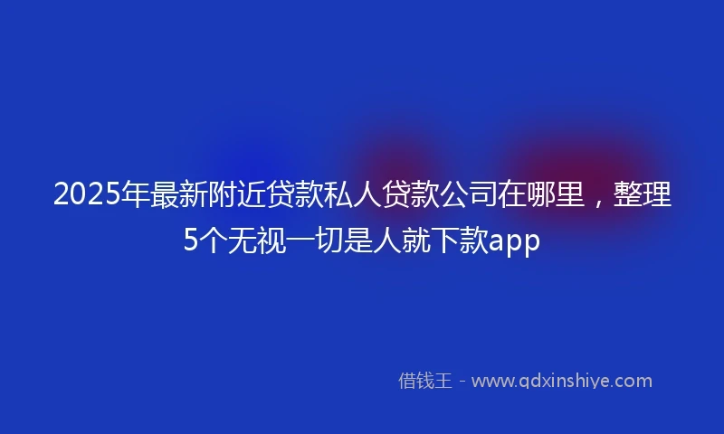 2025年最新附近贷款私人贷款公司在哪里，整理5个无视一切是人就下款app