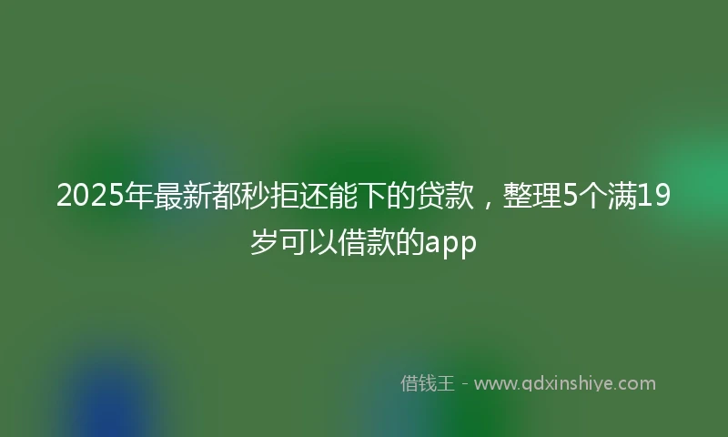 2025年最新都秒拒还能下的贷款，整理5个满19岁可以借款的app
