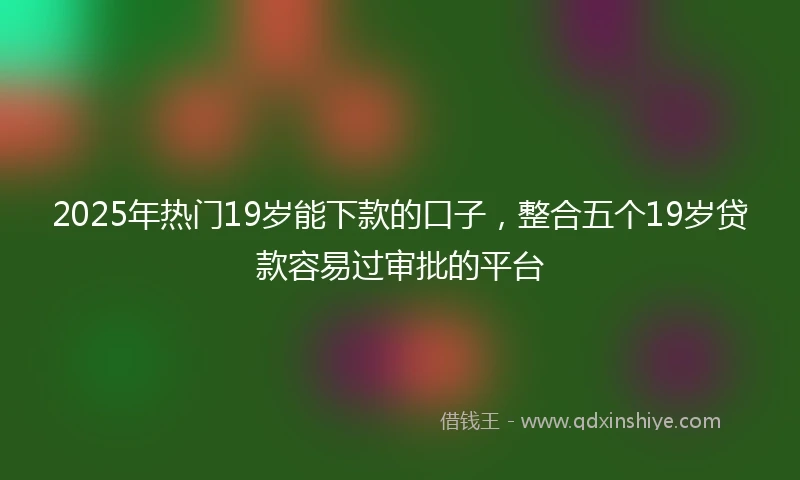 2025年热门19岁能下款的口子，整合五个19岁贷款容易过审批的平台