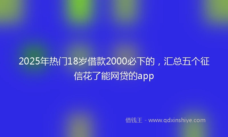 2025年热门18岁借款2000必下的，汇总五个征信花了能网贷的app