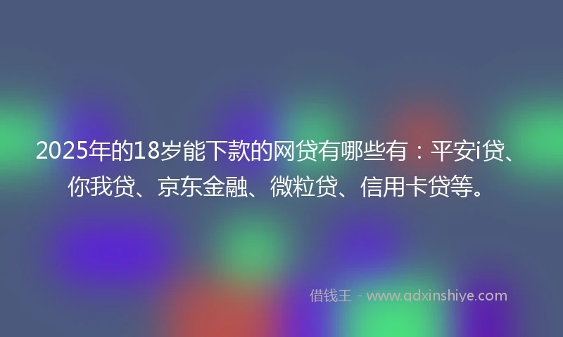 2025年的18岁能下款的网贷有哪些有：平安i贷、你我贷、京东金融、微粒贷、信用卡贷等。