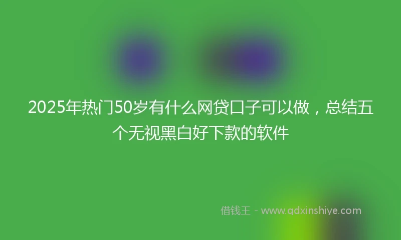 2025年热门50岁有什么网贷口子可以做,总结五个无视黑白好下款的软件