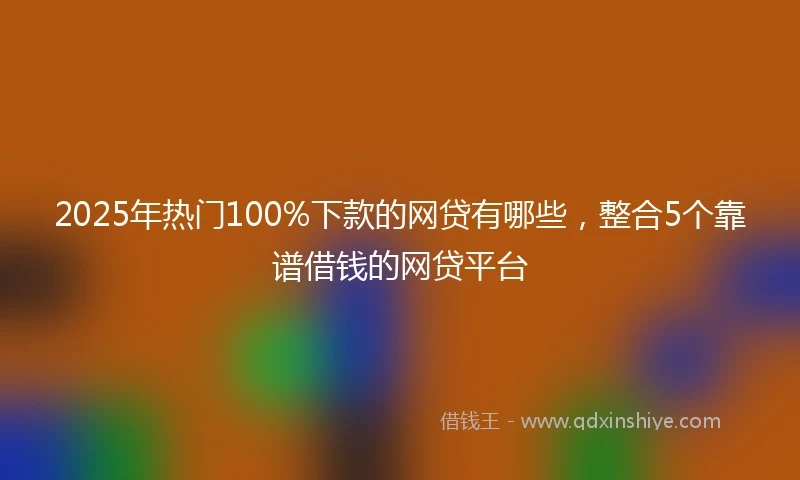 2025年热门100%下款的网贷有哪些，整合5个靠谱借钱的网贷平台