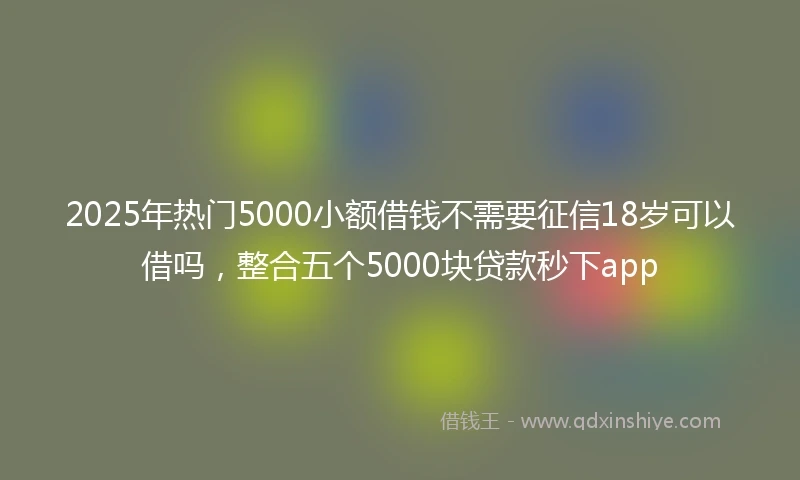 2025年热门5000小额借钱不需要征信18岁可以借吗，整合五个5000块贷款秒下app