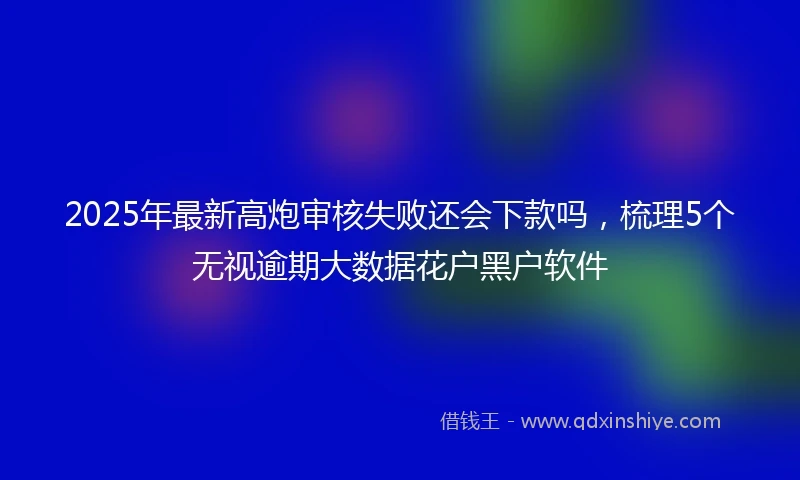 2025年最新高炮审核失败还会下款吗，梳理5个无视逾期大数据花户黑户软件