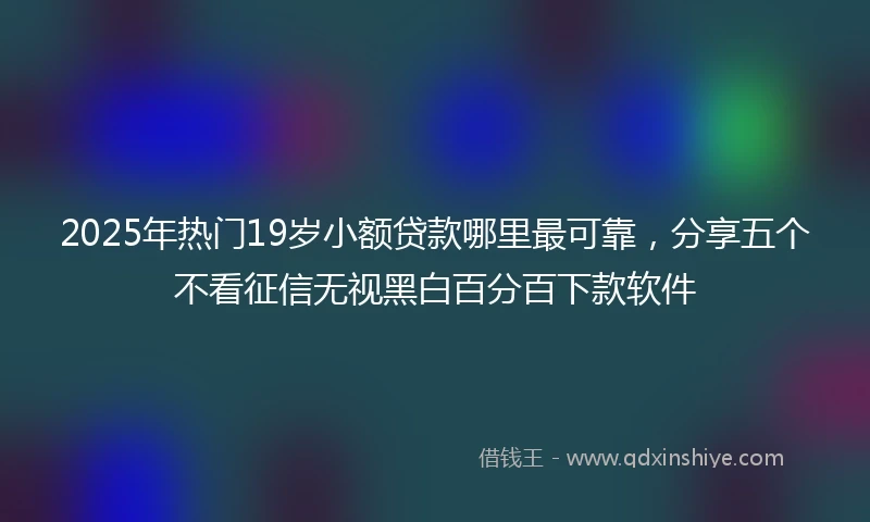 2025年热门19岁小额贷款哪里最可靠,分享五个不看征信无视黑白百分百下款软件