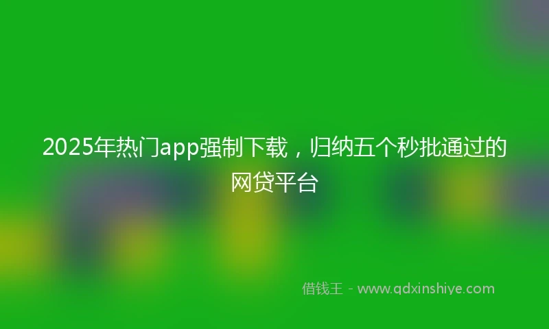 2025年热门app强制下载，归纳五个秒批通过的网贷平台