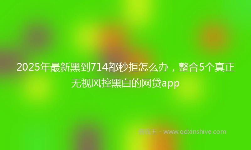 2025年最新黑到714都秒拒怎么办，整合5个真正无视风控黑白的网贷app