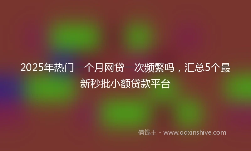 2025年热门一个月网贷一次频繁吗，汇总5个最新秒批小额贷款平台