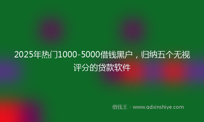 2025年热门1000-5000借钱黑户，归纳五个无视评分的贷款软件