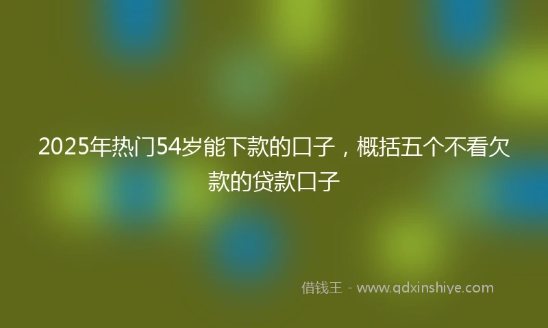 2025年热门54岁能下款的口子，概括五个不看欠款的贷款口子