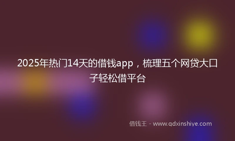 2025年热门14天的借钱app，梳理五个网贷大口子轻松借平台