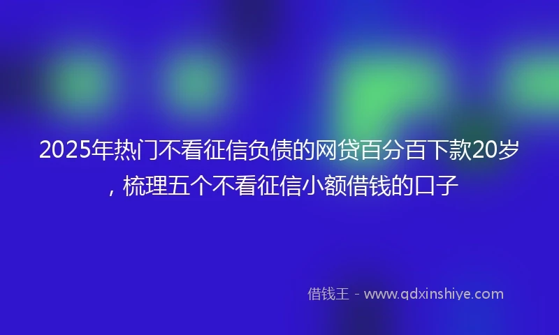 2025年热门不看征信负债的网贷百分百下款20岁,梳理五个不看征信小额借钱的口子
