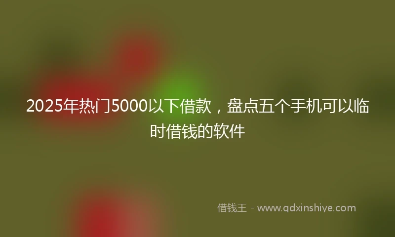 2025年热门5000以下借款，盘点五个手机可以临时借钱的软件