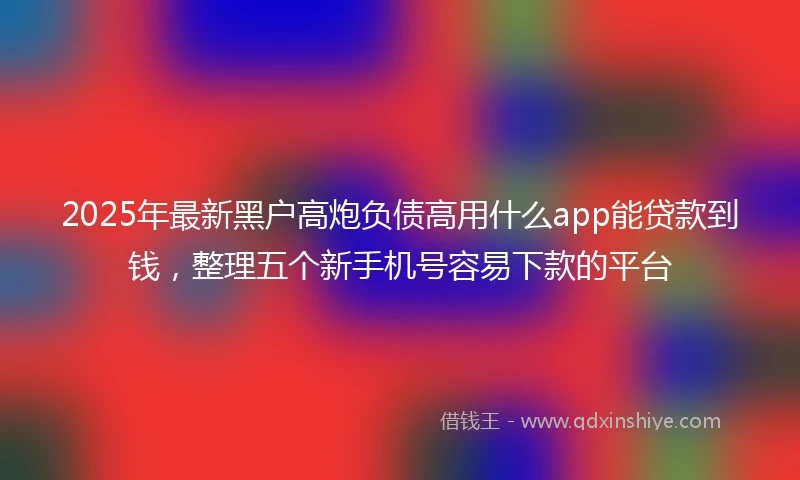 2025年最新黑户高炮负债高用什么app能贷款到钱，整理五个新手机号容易下款的平台