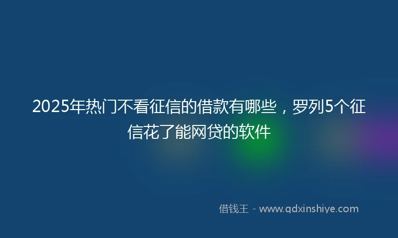 2025年热门不看征信的借款有哪些，罗列5个征信花了能网贷的软件