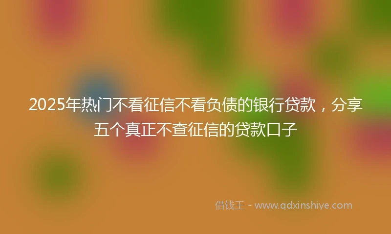 2025年热门不看征信不看负债的银行贷款,分享五个真正不查征信的贷款口子